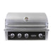 Stono Outdoor Living The Wildfire Outdoor Living Ranch Pro 30" Gas Grill 304 Black SS Propane (WFPRO30G-BSS-LP) is a sleek black stainless steel grill with four control knobs, closed lid, and a built-in temperature gauge—an ideal centerpiece for any outdoor kitchen.