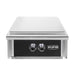 Stono Outdoor Living Front view of the Wildfire Ranch Pro Power Burner 304 Black SS Natural Gas (WFPOWBRN-BSS-NG) by Wildfire Outdoor Living, featuring stainless steel burners, two control knobs, a flat lid, and logo—ideal for any outdoor kitchen.