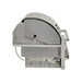 Stono Outdoor Living Side view of the Coyote 42" CL-Series Grill, 5 Burner in Natural Gas (C3CL42NG) with curved lid, handle, control knobs, and gas line connection—ideal as a built-in outdoor kitchen grill by Coyote, shown isolated on white.