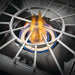 Stono Outdoor Living Close-up of the Napoleon Built-In 700 Series Propane Gas Power Burner (BIB18PBPSS) with blue and yellow flames visible under a metal grate, indicating the burner is on; includes stainless steel cover.