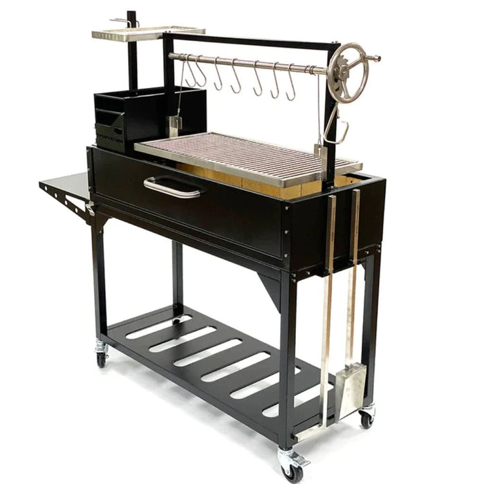Tagwood BBQ Chief Series Argentine Santa Maria Wood Fire & Charcoal Freestanding Grill 1/8 Thickness - 714 sq. in. of total grilling area - BBQ03SI - Stono Outdoor Living Co