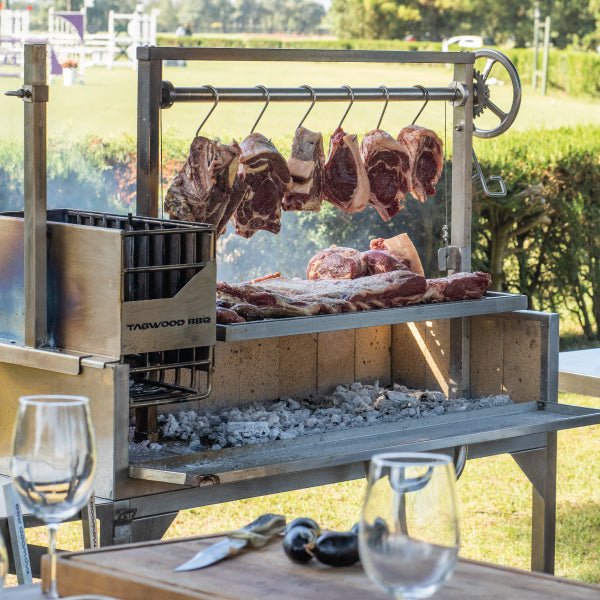 Tagwood BBQ Ultimate Series Argentine Santa Maria Wood Fire & Charcoal Freestanding Grill - 714 sq. in. of total grilling area - BBQ03SS - Stono Outdoor Living Co